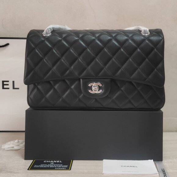 Chanel  Lambskin Quilted Medium Double Flap Black shoulder bags - Picture 1 of 7